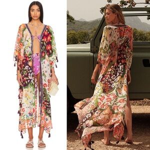 NWT Agua Bendita Sammy Kaftan Floral Fruit Print Swim Coverup